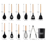11-piece Silicone Kitchen Utensil Set For Nonstick Cookware | Black