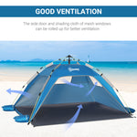 2 Man Pop-up Beach Tent Sun Shade Shelter Hut W/windows,door | Sky Blue