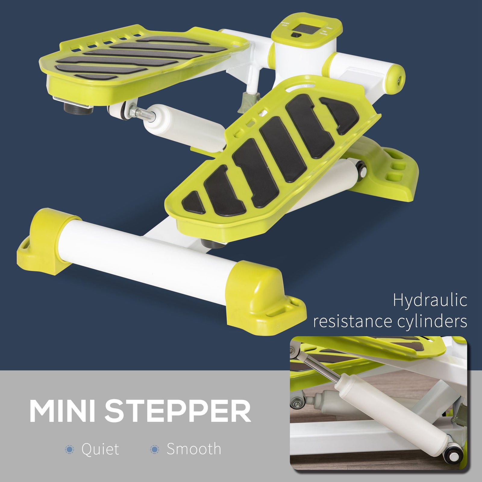 Portable Mini Stepper Steppers For Exercise Workout | White