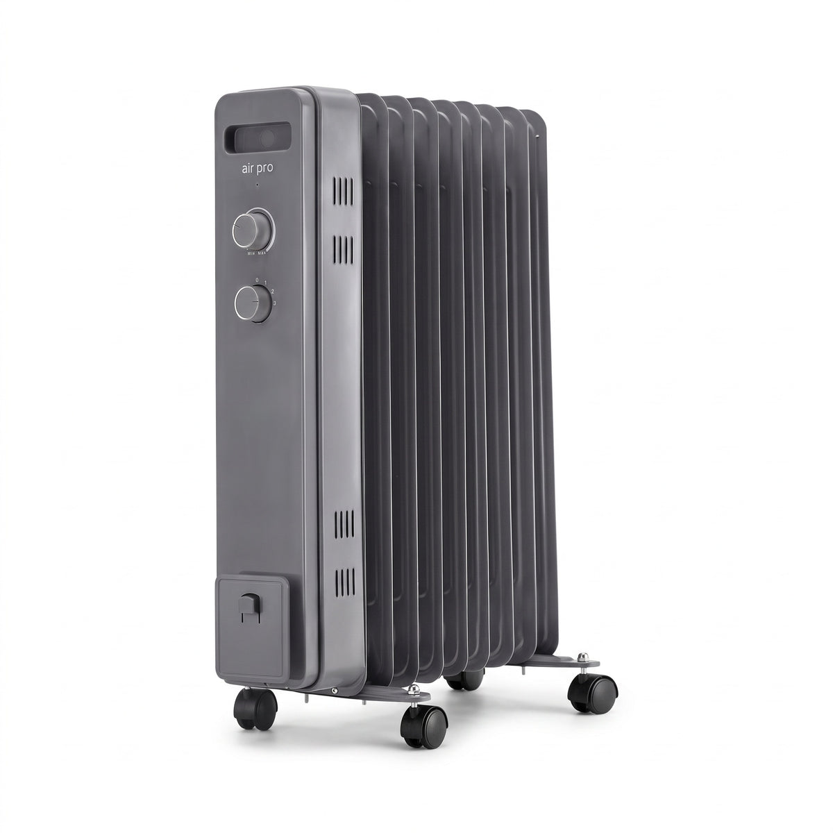 Oil Filled Radiator | Portable Electric Heater | 1500w | Grey