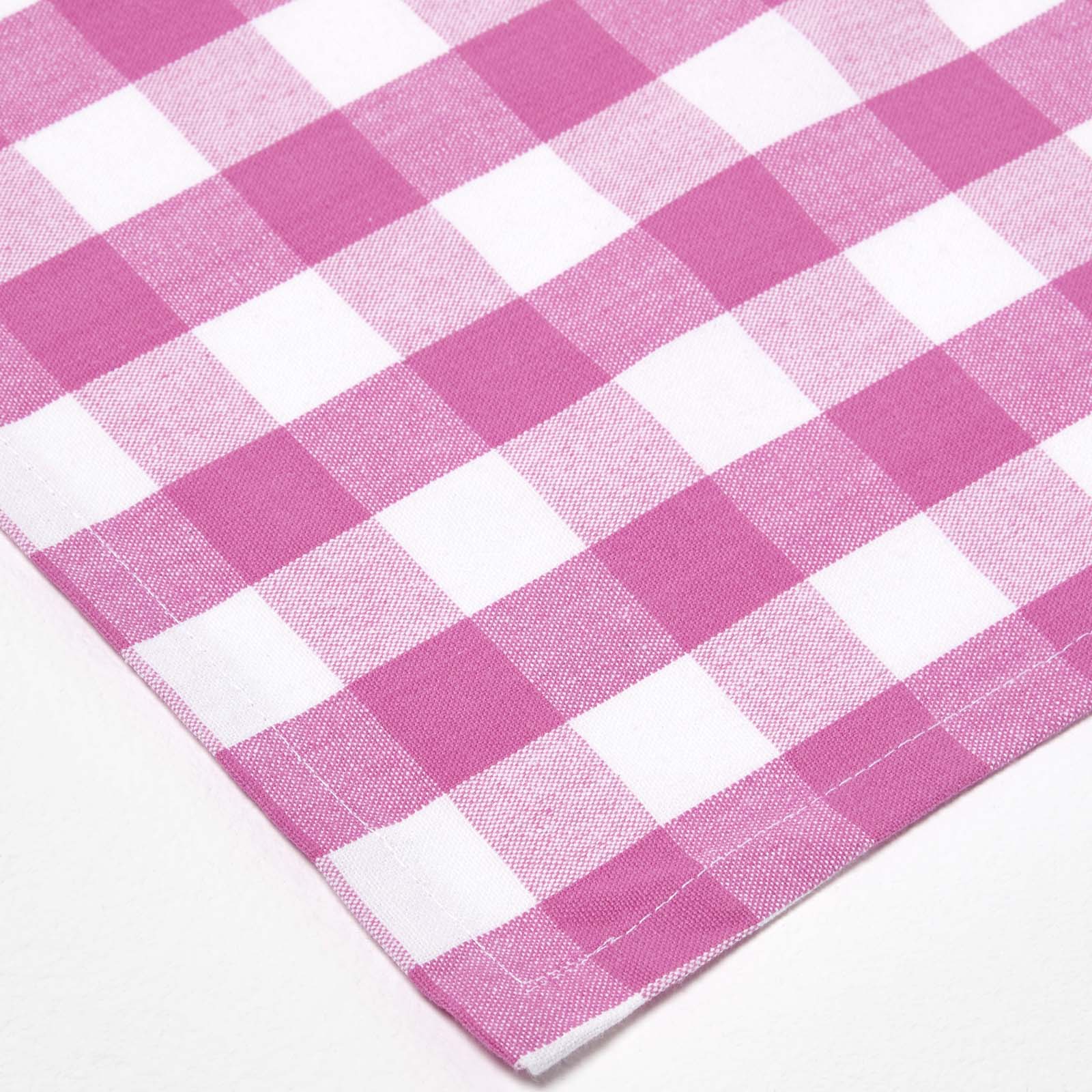 Block Check Cotton Gingham Napkins, Set Of 4 | 45cm x 45cm | Pink
