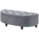 Semi-circle Bed End Bench Ottoman With Storage | Dark Gray