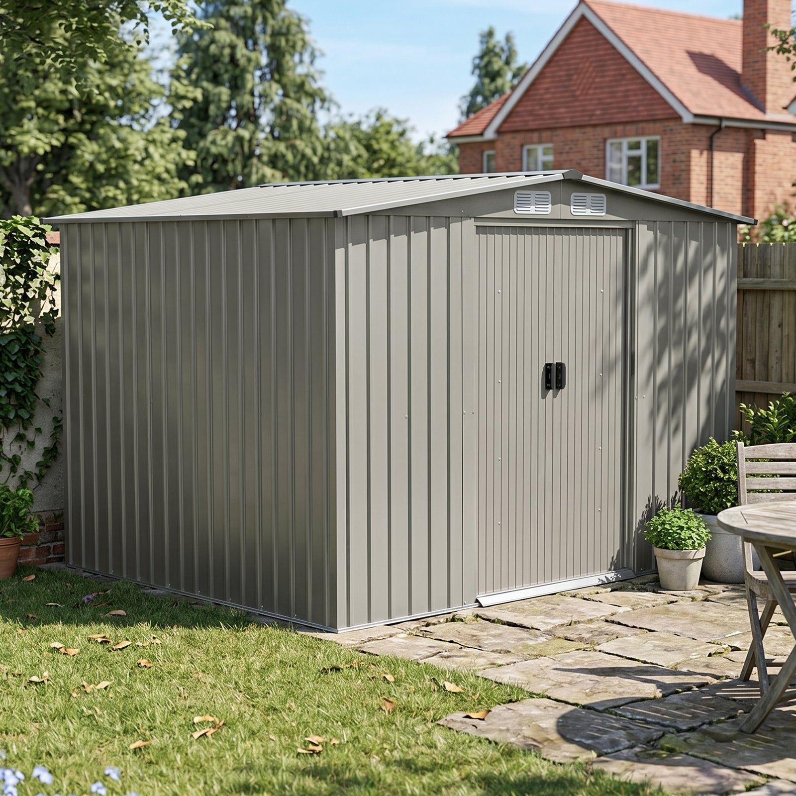 Breeins 8x6 FT Large Metal Garden Tool Storage Shed