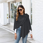 Elegant Cross Front Shawl Wrap | Dark Grey