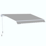 4x2.5m Retractable Manual Awning, Crank Handle | Light Grey