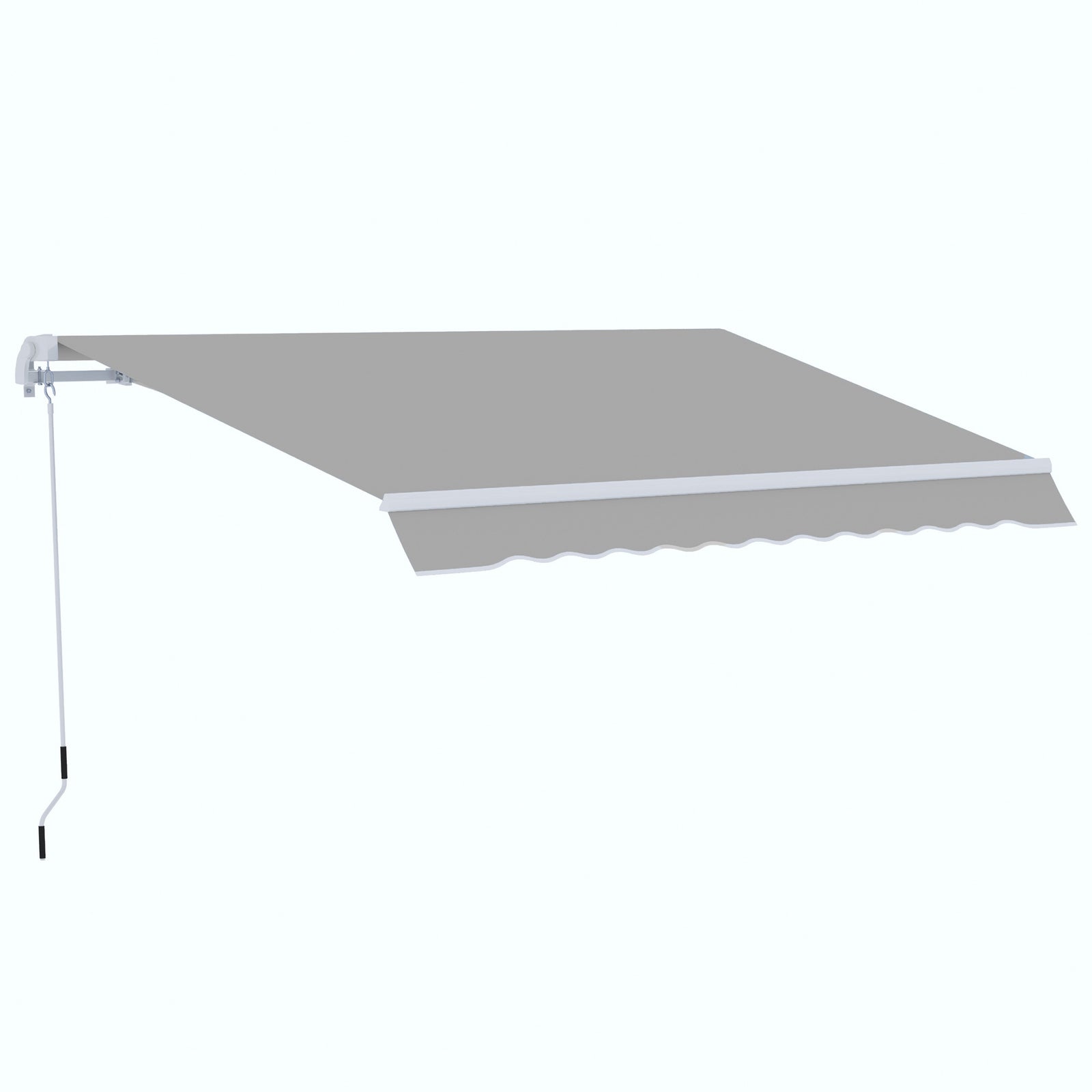 4x2.5m Retractable Manual Awning, Crank Handle | Light Grey