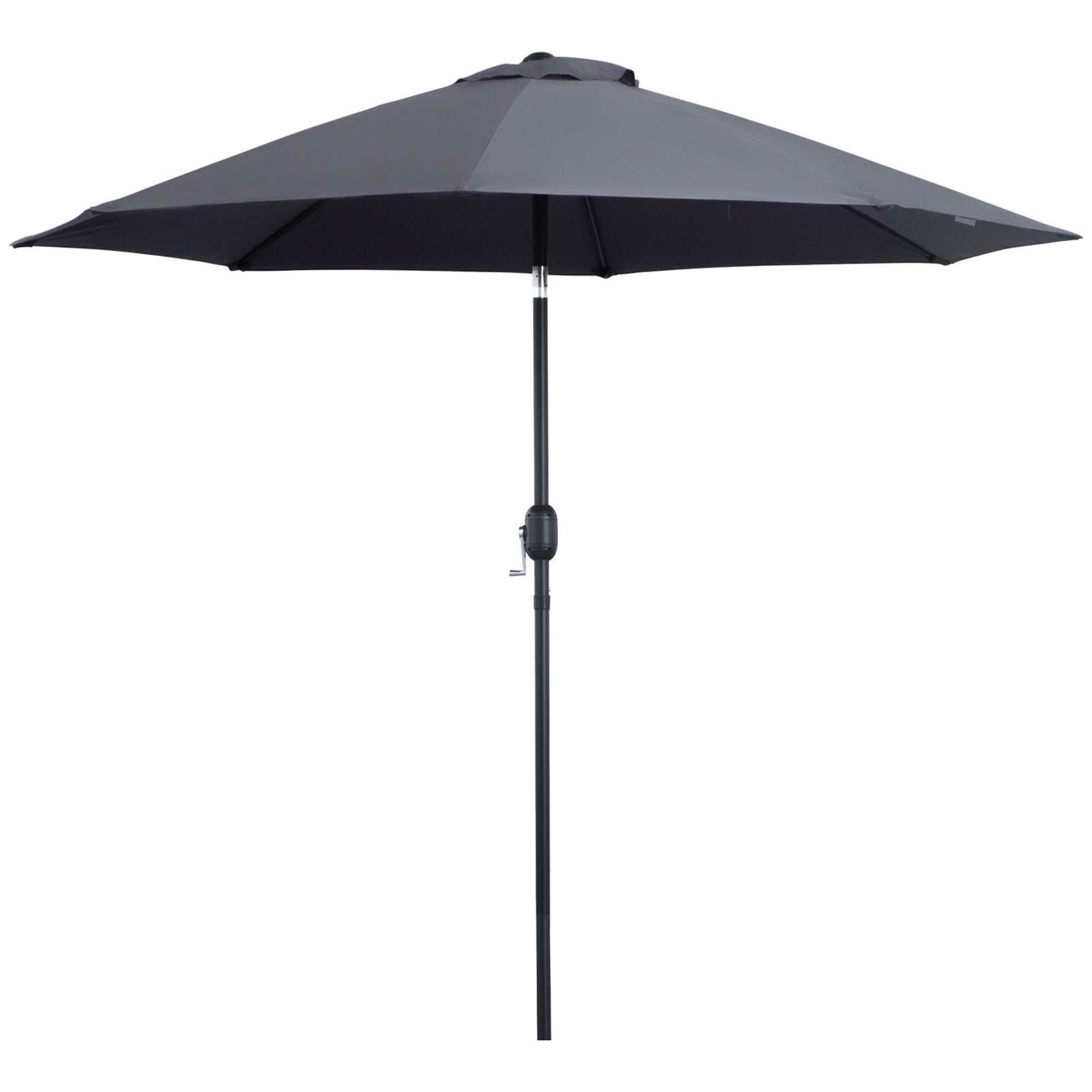 2.7m Parasol With Tilt And Crank | Charcoal Gray