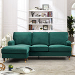 Woodbury 218cm Reversible Velvet Fabric Corner Sofa | 3 | Green