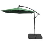 3m Led Cantilever Parasol & Plain Base | Green
