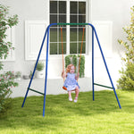 Garden Swing Set For Toddlers W/ Safety Belt - Orange And Blue