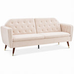 Victoria Velvet Sofa Bed 3 Seater | Cream
