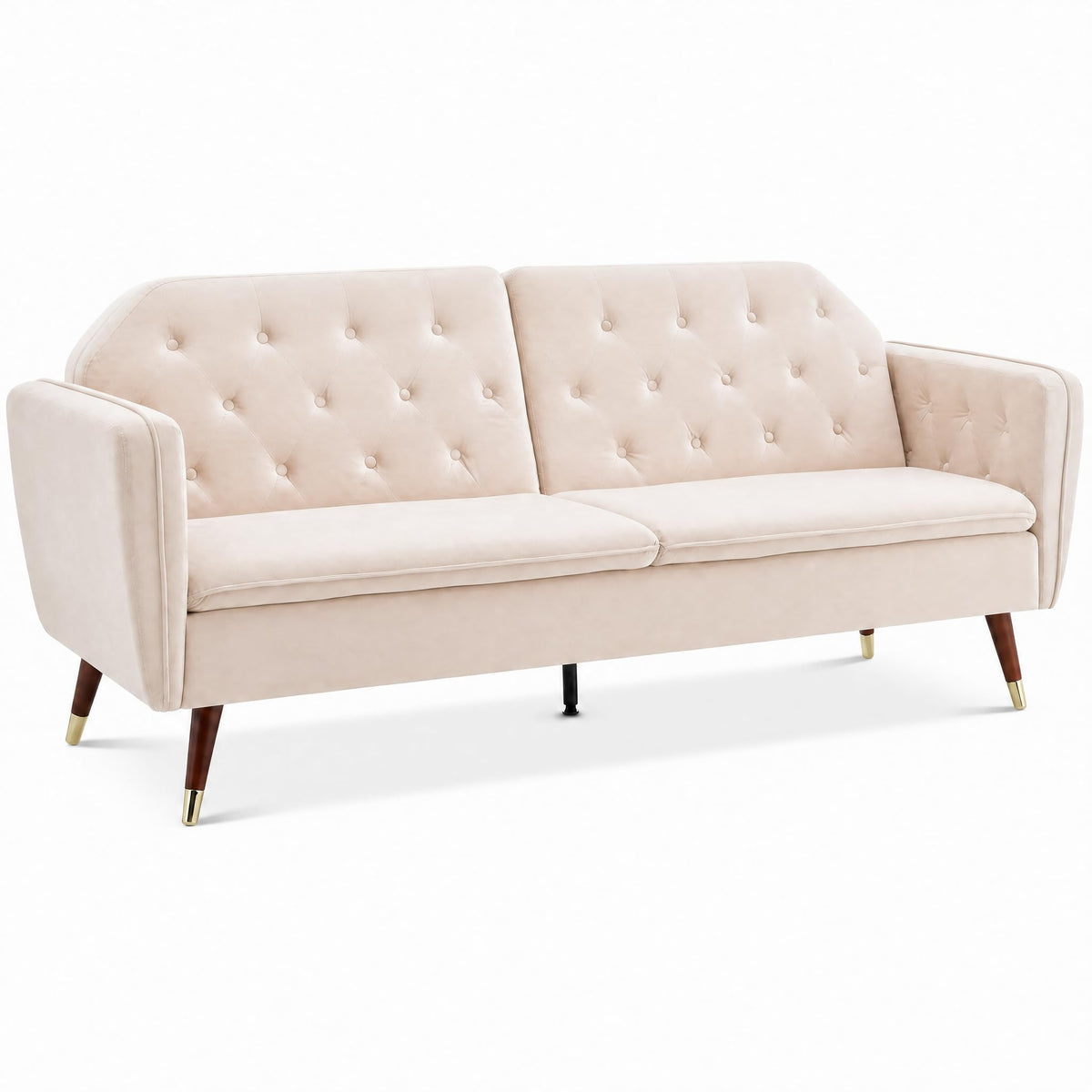 Victoria Velvet Sofa Bed 3 Seater | Cream
