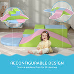6 Piece Soft Play Equipment For Kids Climb And Crawl | Pink