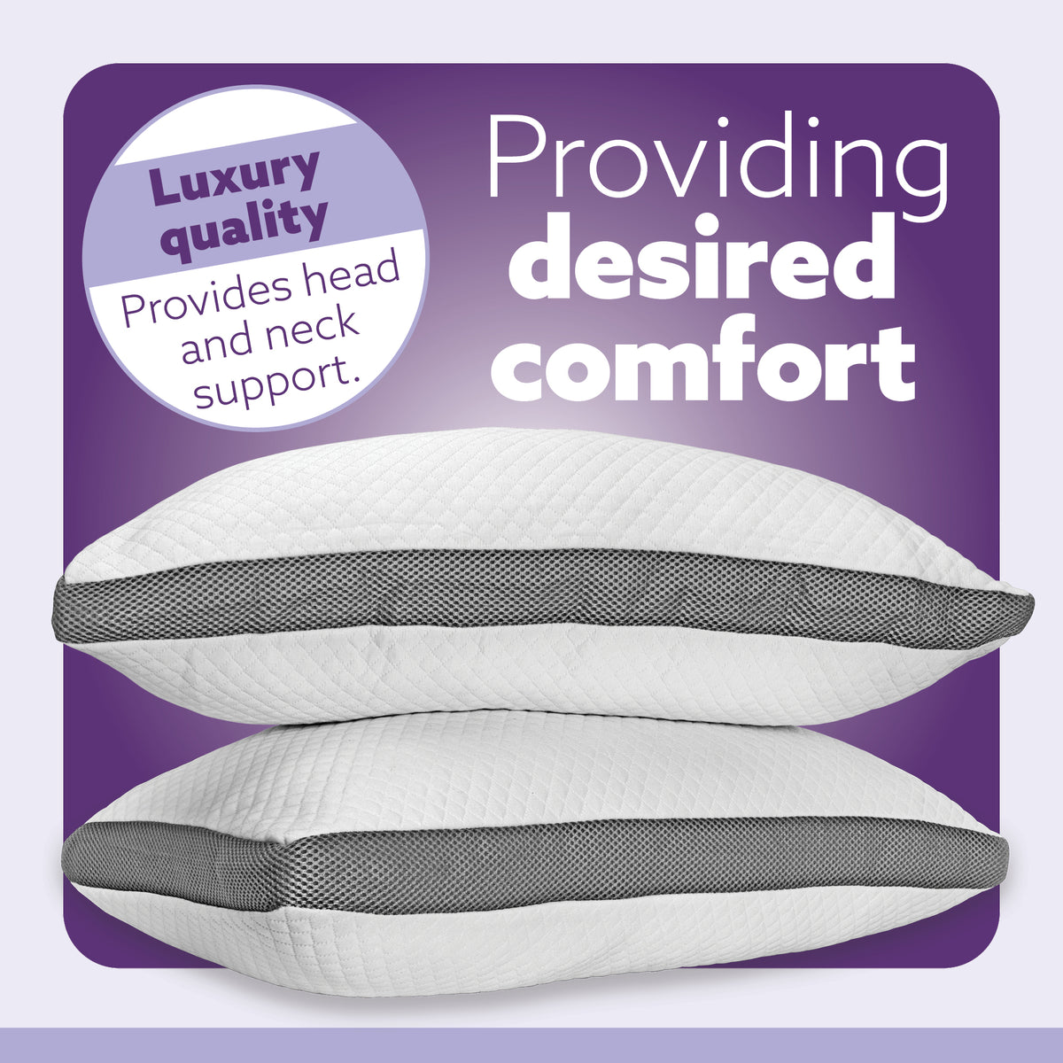 Luxury Shredded Memory Foam Bed Pillow 70x45cm, Orthopaedic Neck Back & Side Support, Bamboo Washable Cover | Set of 2 | White