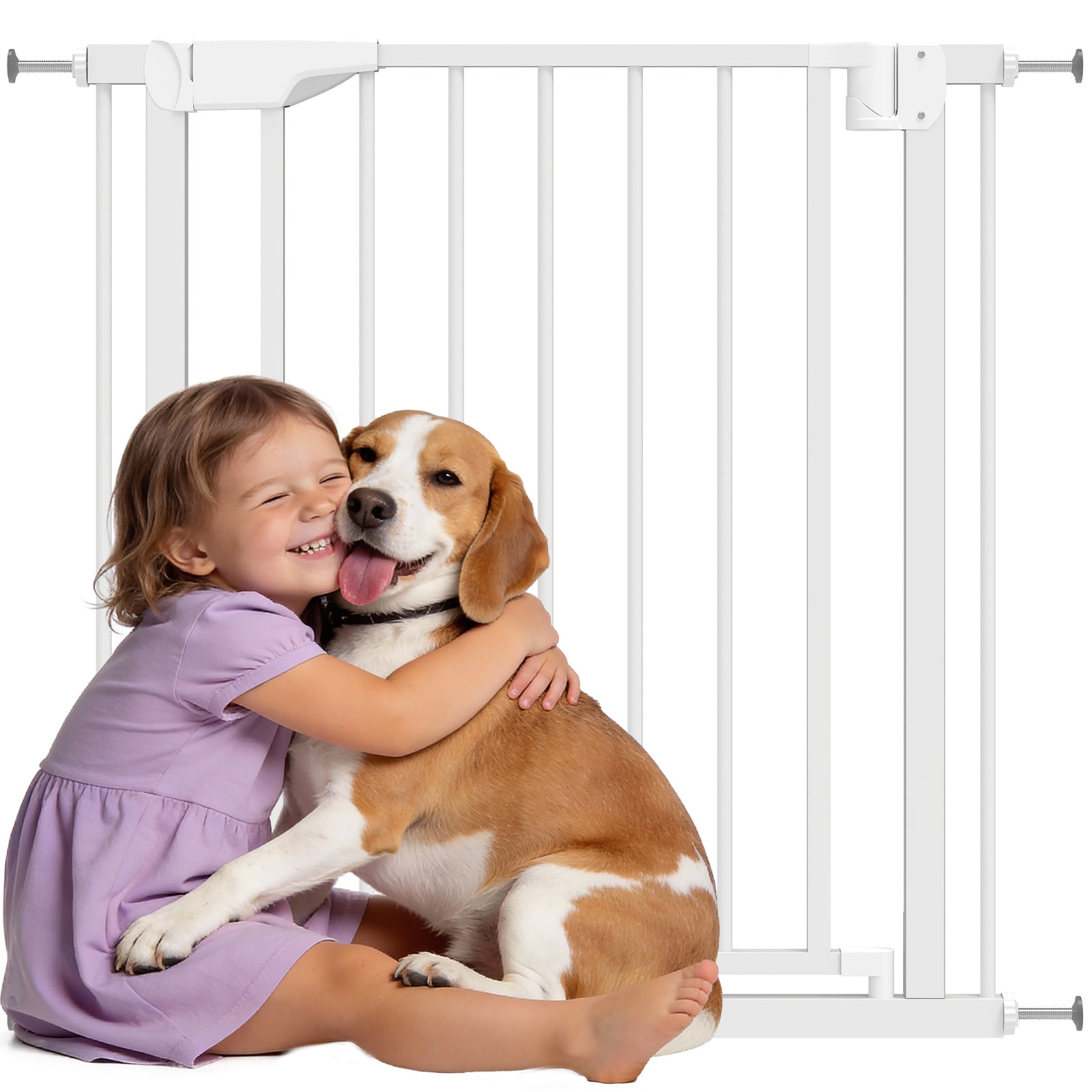 PawHut Pet Safety Gate, 76-81cm Wide Baby Stair Gate With Auto-close