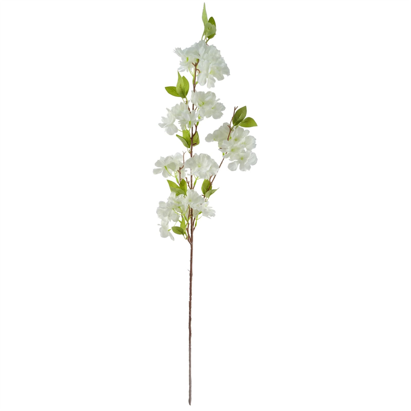 100cm White Artificial Blossom And Berries Glass Vase