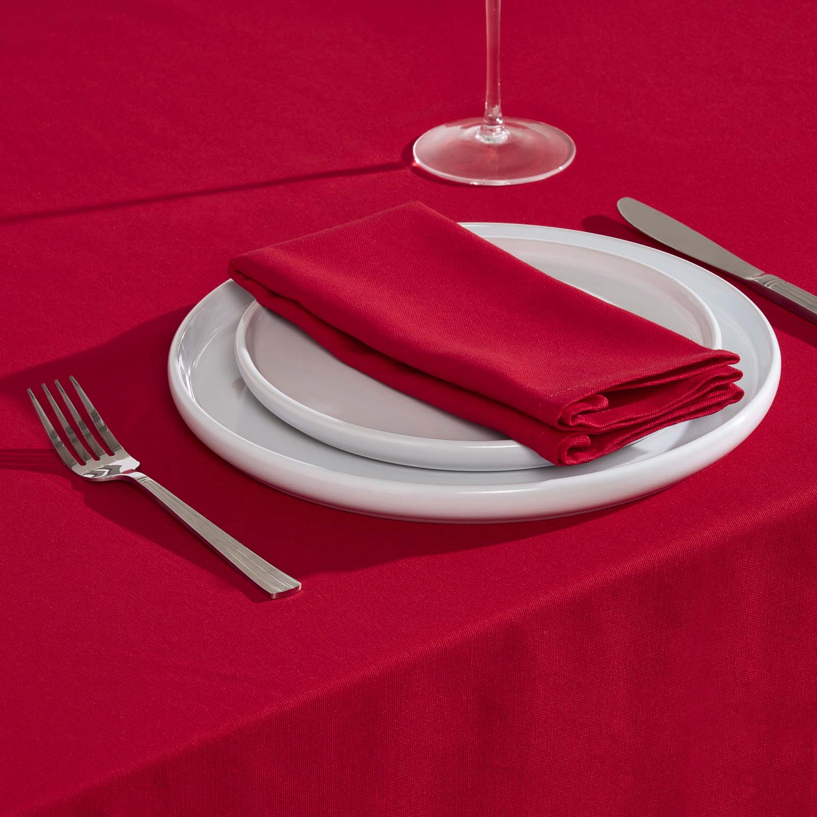 Plain Cotton Fabric 4 Napkins Set | 45cm x 45cm | Red