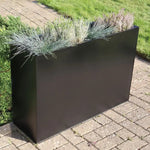 Long Zinc Galvanised Tall Trough Planter | 90cm x 30cm x 60cm | Matte Black