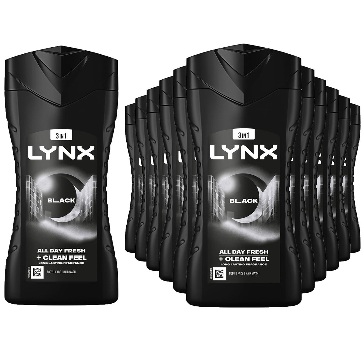 Black 12h Refreshing Fragrance Shower Gel Body Wash For Men, 225ml | Set of 18
