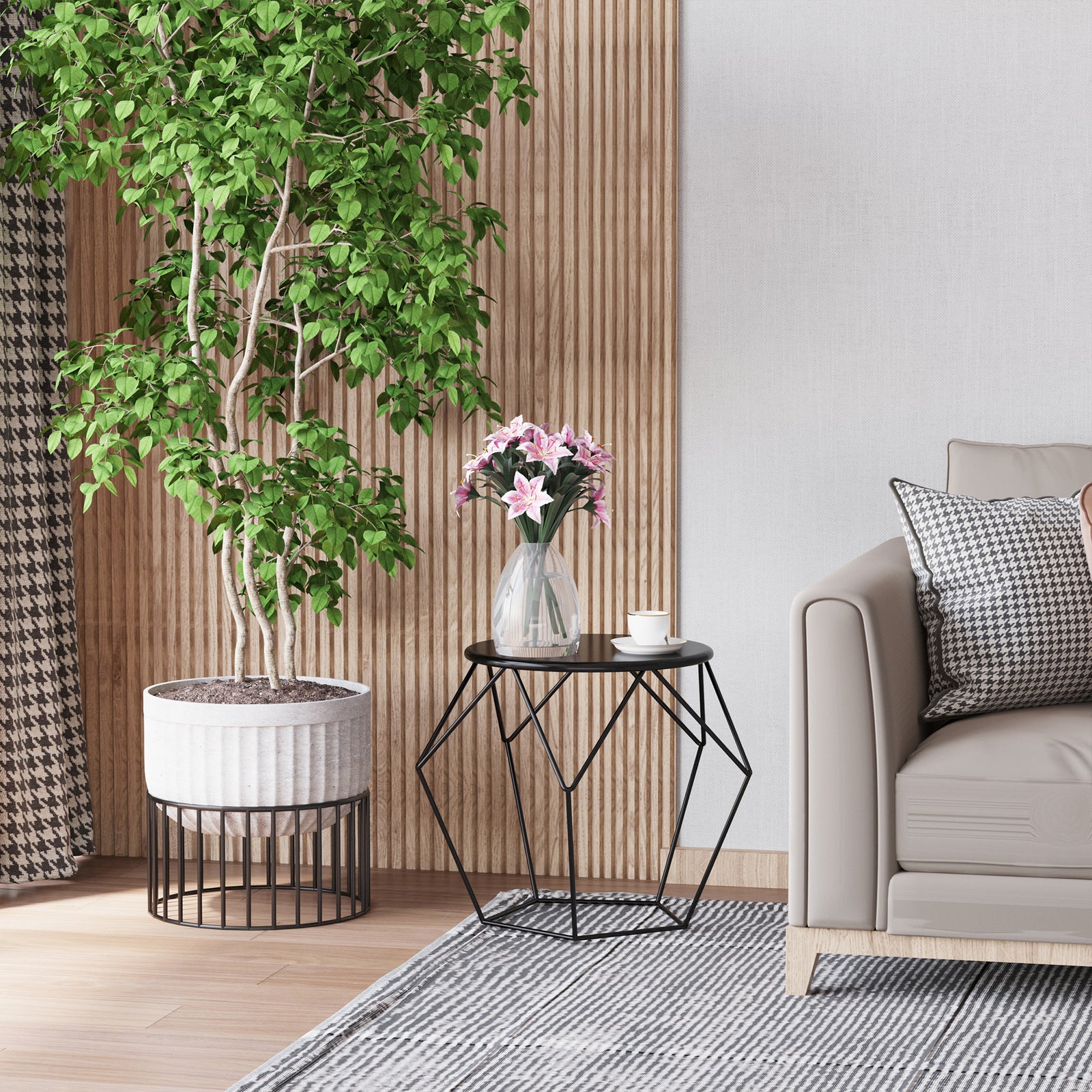 Coffee Table, Nordic Style, Steel Frame