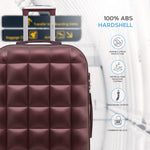 Set Of 3 Hard Case Bubble Design Check-in Size Suitcases Hold Luggage - Overhead Cabin Bag With Medium & Large Check-in 20kg+ Hold Suitcase | Set of 3 | Burgundy