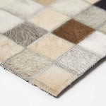 HOMESCAPES Block Check Grey Leather Placemats Set Of 4