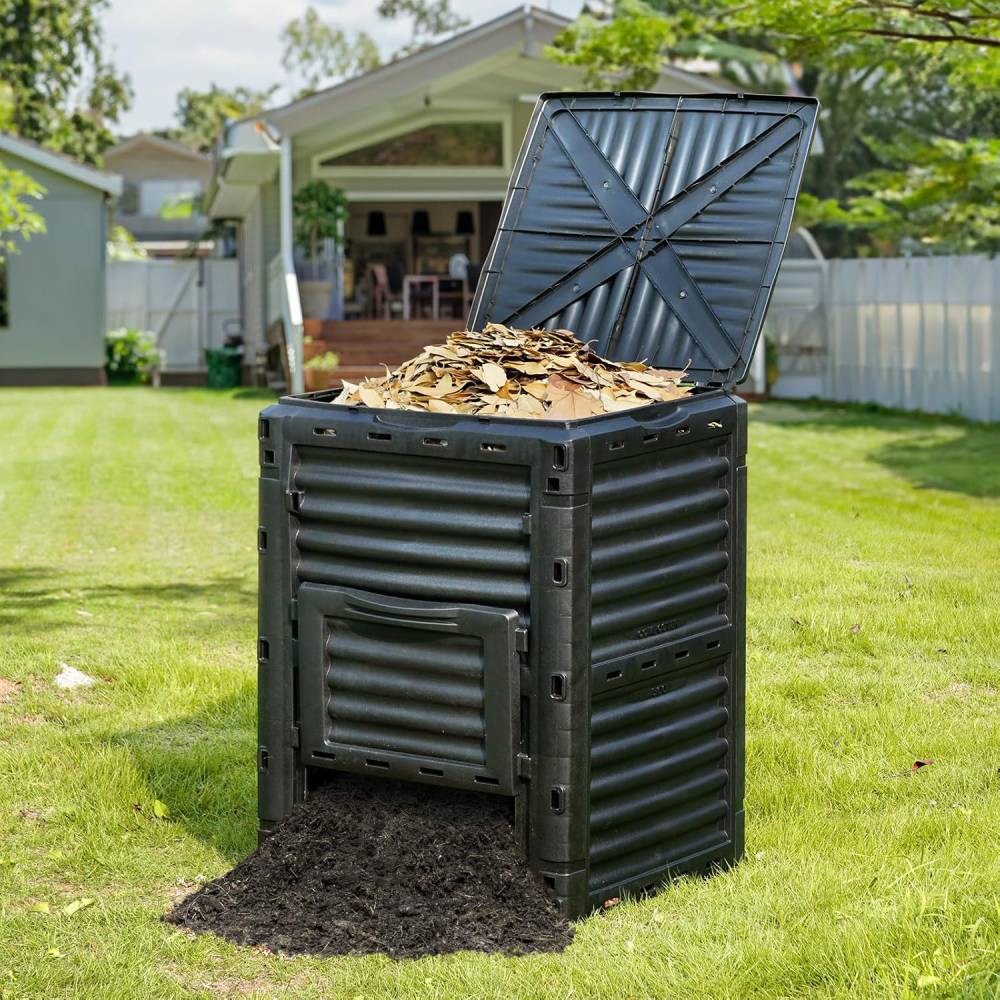 300l Garden Compost Bin Outdoor Composter Bin