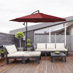 3m Garden Parasol W/ Crank & Base | Red