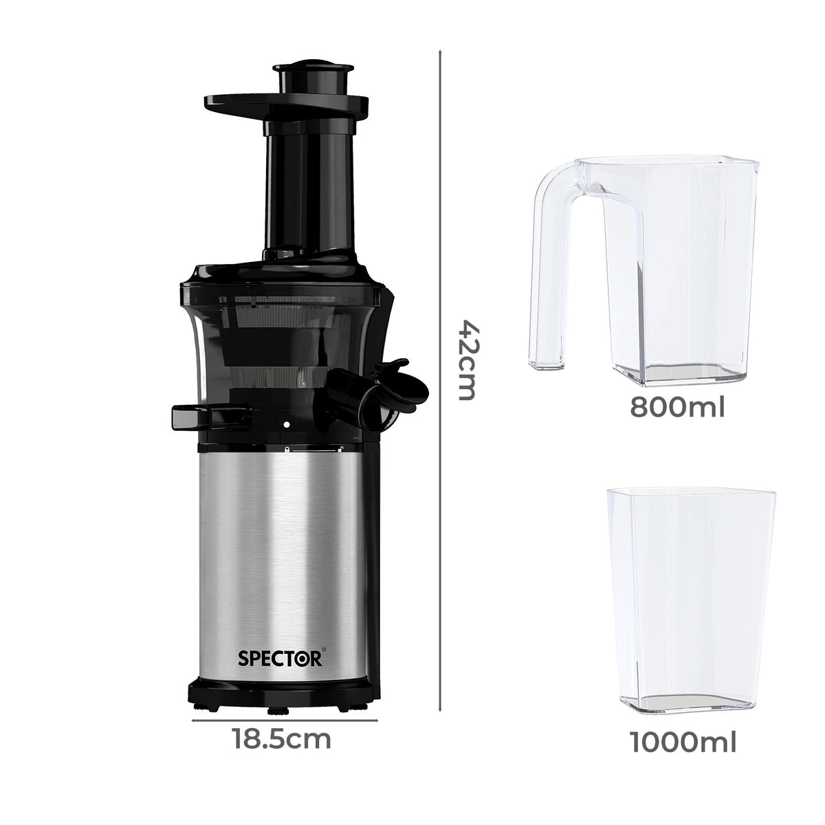 Spector Slow Juicer Cold Press Juice Extractor Quiet Easy Clean Household