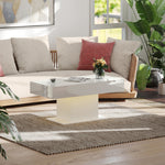 HOMCOM Extendable Coffee Table, Living Room Table With Led Lights, White