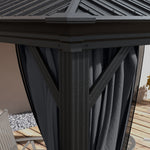 3 X 3.7m Aluminium Outdoor Hardtop Gazebo Canopy 2-tier Roof | Gray