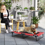 Pawhut Raised Dog Bed With Breathable Mesh For Large Dogs, Red