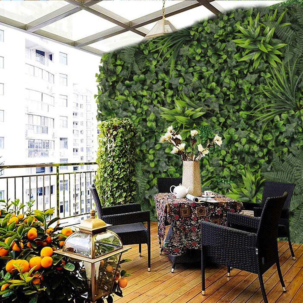 Artificial Plant Hedge Greenery Wall Panel With Assorted Foliage