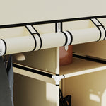 Fabric Portable Wardrobe With 8 Shelves 2 Hanging Rails | White
