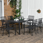 7 Pcs Garden Dining Set W/ Stackable Chairs