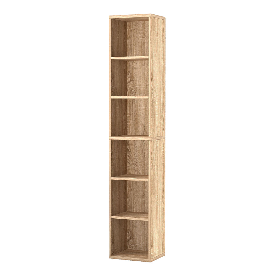 Bookcases Book Shelf Shelving Storage Unit Slim Wood Office Home | Brown