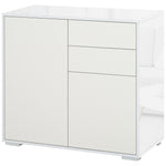 Side Cabinet With 2 Door Cabinet And 2 Drawer Home Office | One Size | White