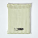 Egyptian Cotton Stripe Duvet Cover With Pillowcase, 330 Tc | Single | Sage Green