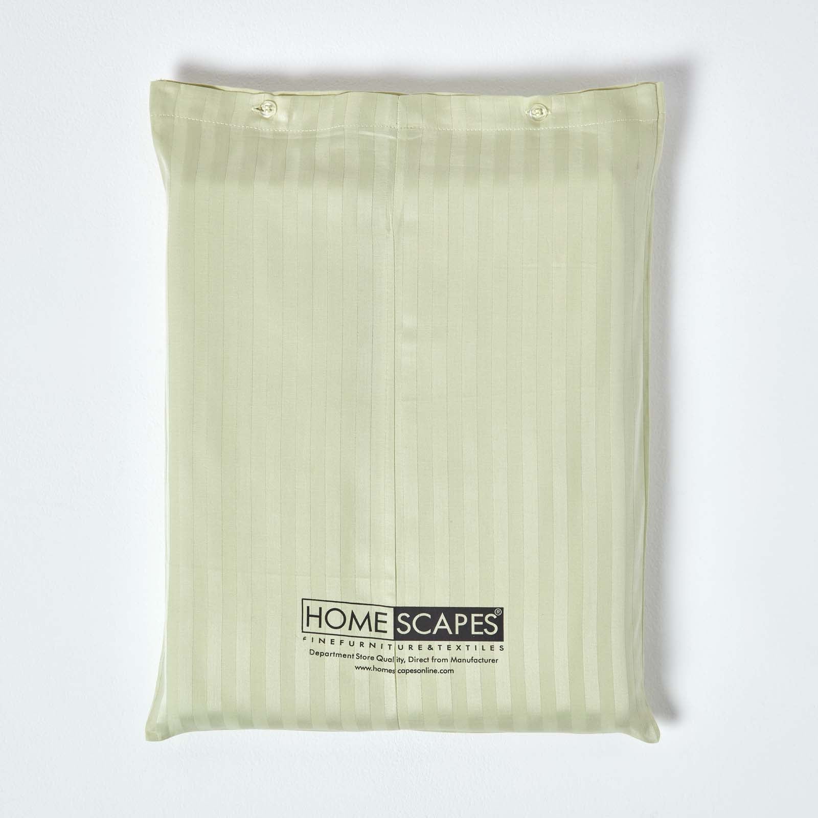 Egyptian Cotton Satin Stripe Flat Sheet 330 Tc | Super King | Sage Green