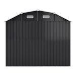 7.72 Ft X 4.3 Ft Outdoor Metal Storage Shed With Double Sliding Doors And Vents - Waterproof Garden Tool Organizer With Foundation And Shelving