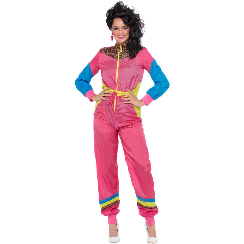 80s Colour Block Ski Shell Suit Costume | Large