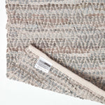 Real Leather Handwoven Diamond Pattern Rug | 150cm x 95cm | Grey
