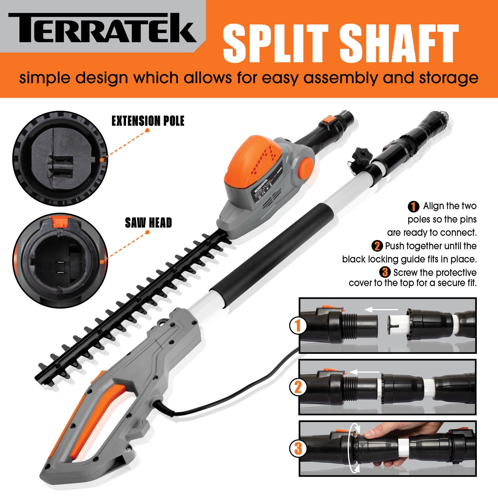 500w Hedge Trimmer Garden Electric Long Reach Telescopic Extendable Hedge Cutter Corded