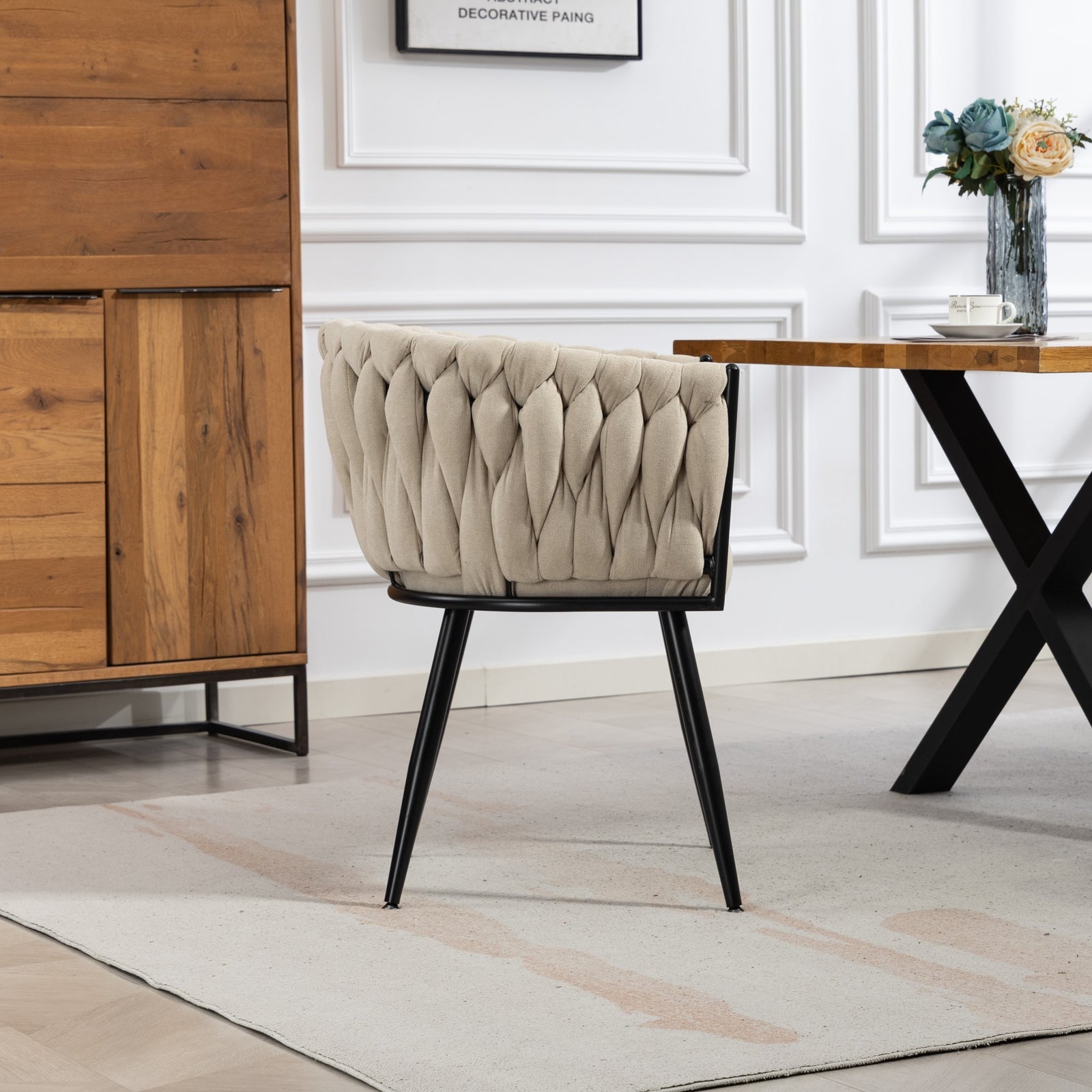 Aneta Fabric Accent Chairs - Set Of 2 | Beige