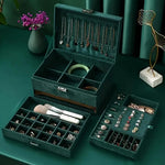 Dyzi Velvet 3-layer Lockable Jewellery Box Multi-functional Storage Case