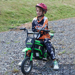 24v Kids Electric Motorbike With Twist Grip Throttle, Music, Horn | Green