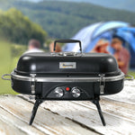 Foldable Bbq Grill, 2 Burner, Table Top | Black
