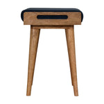 Solid Mango Wood Teal Velvet Tray Style Footstool