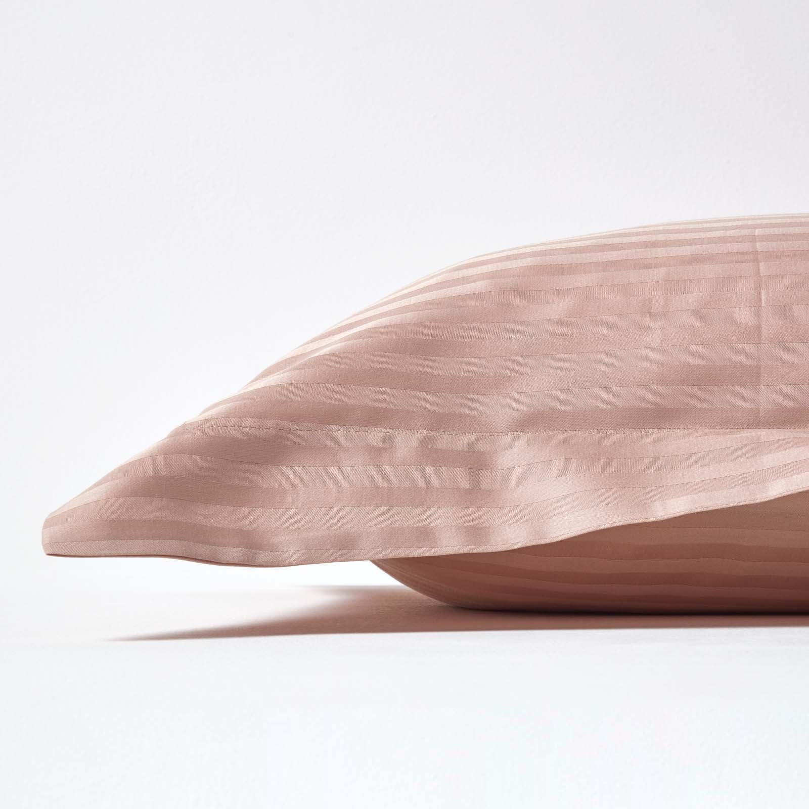 Egyptian Cotton Satin Stripe Oxford Pillowcase 330 Tc | King Pillow Case | Taupe & Beige
