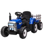 Ride On Tractor With Detachable Trailer, Remote Control, Music | Blue